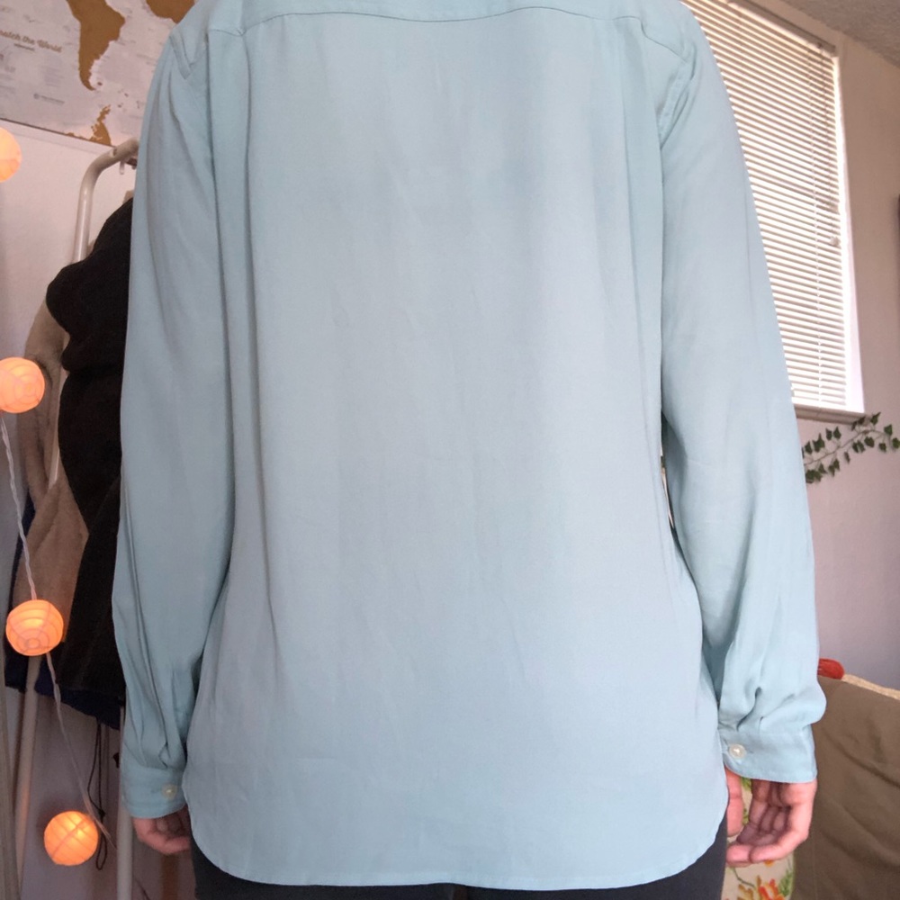 Turquoise Flowy Button Down - Picture 2 of 5